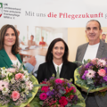 Der Vorstand des LfK: Vorstandsvorsitzende Andrea Lippmann (Mitte), stellvertretende Vorstandsvorsitzende Nora Jürgens, Schriftführer Bernd Leiendecker
